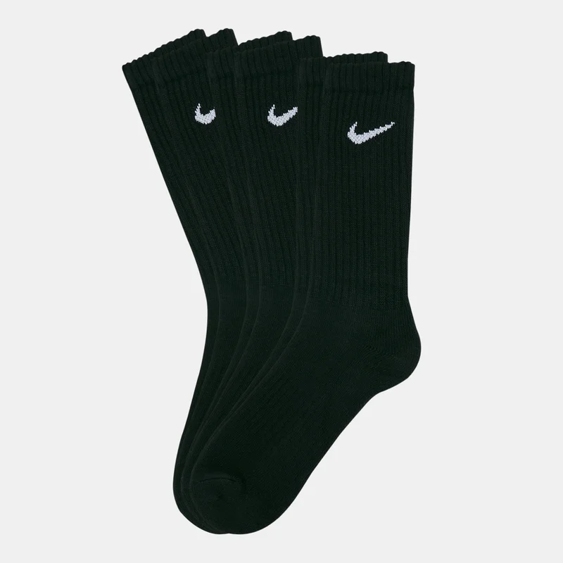 Nike Black Value Cotton Crew Socks (3 Pack)  | Best Price UAE